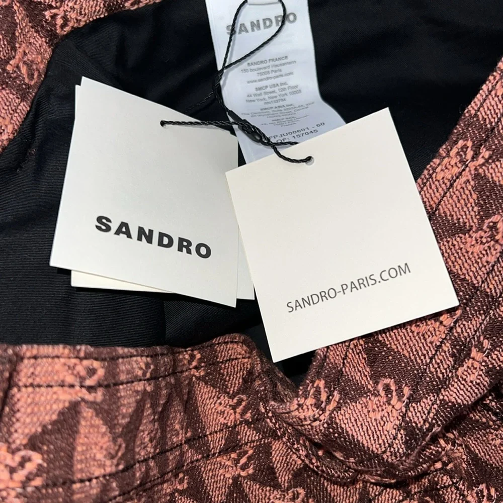 Sandro Pauline flounce hem cotton blend Skirt NWT size 38